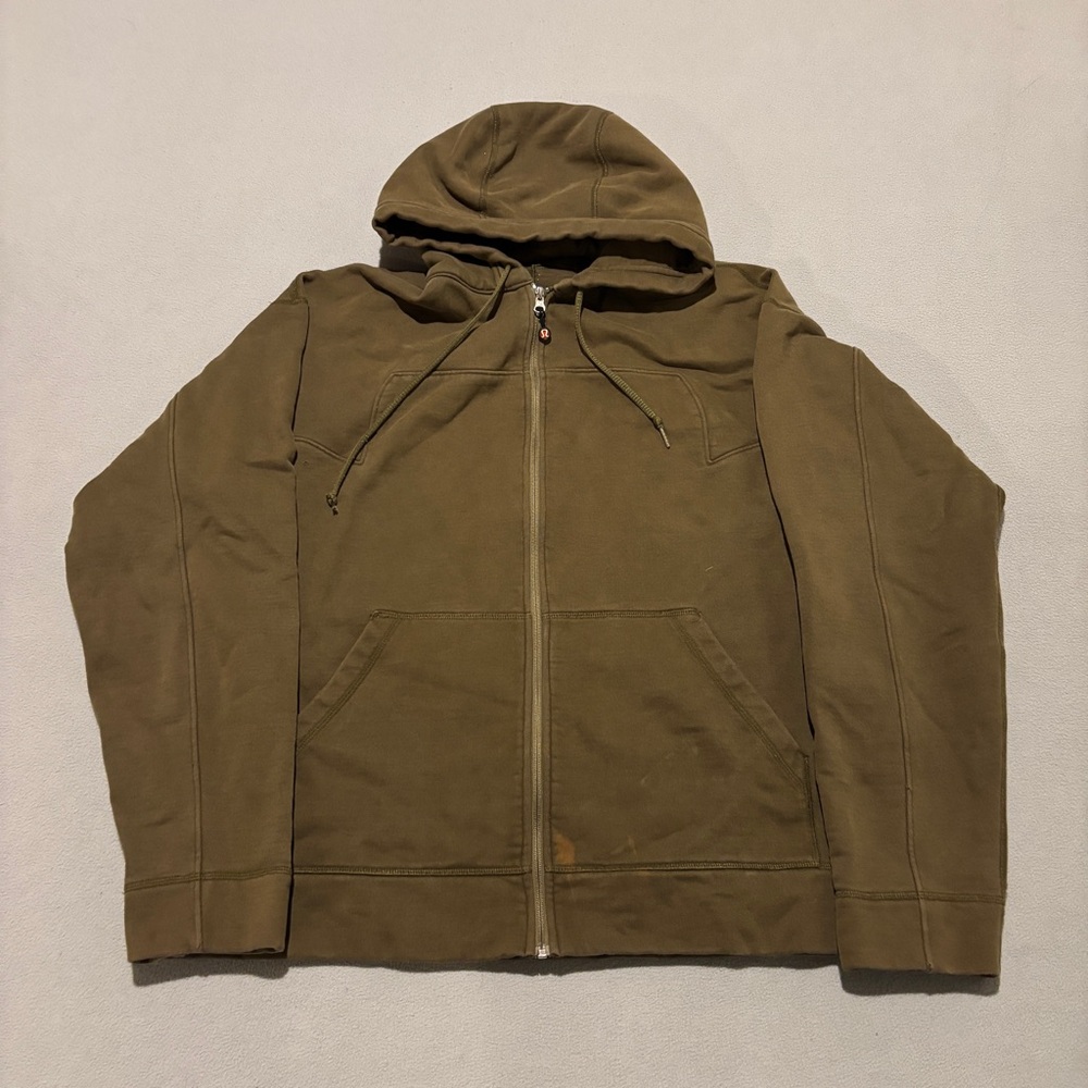 Lululemon Hoodie Size XL Olive Heavyweight Full Zip‎ Athletic Gym Workout Fall